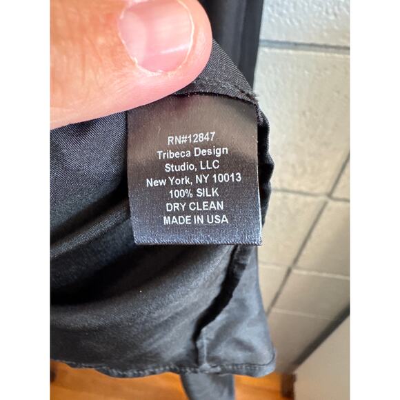 Women's Nili Lotan 100% Silk Cami Slip Midi Dress size L in Black Quiet Luxury - Picture 6 of 7